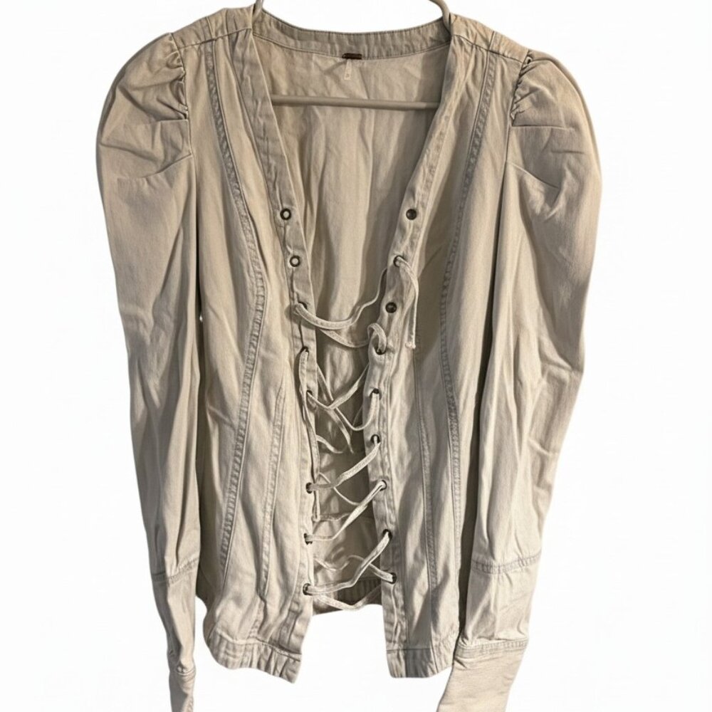 FREE PEOPLE Denim Blouse